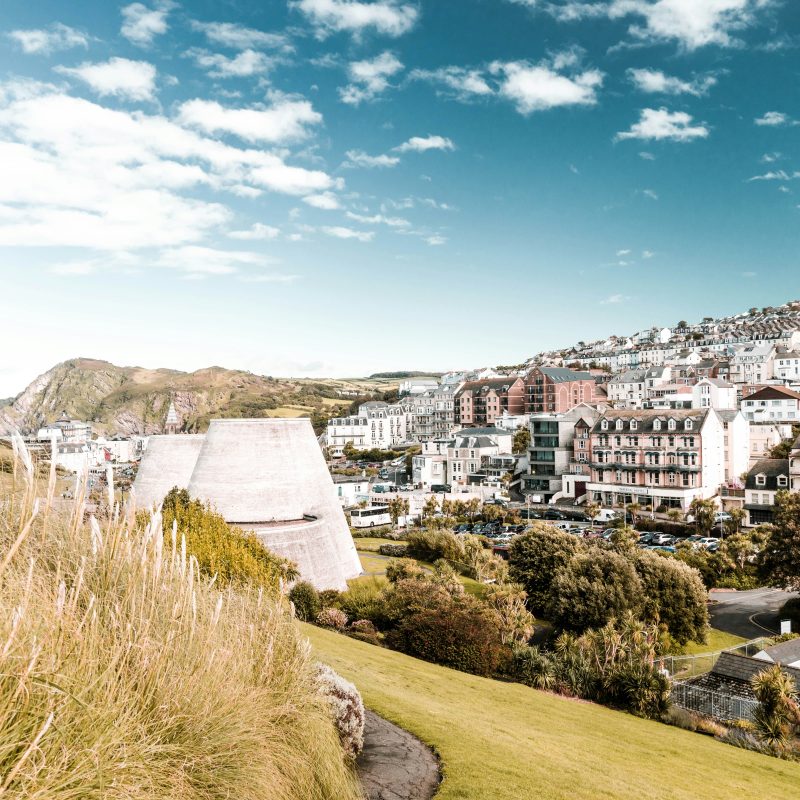 Ilfracombe theatre and town.